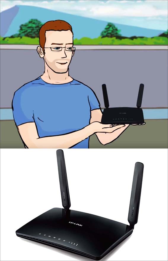 Double duty router with SIM slot
