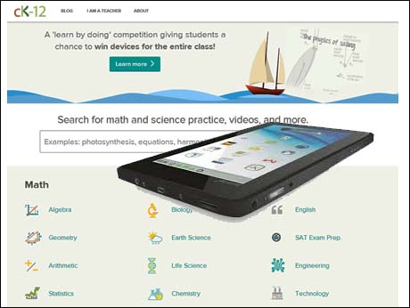 Aakash tablet maker brings  CK-12's maths, science teaching aids to India