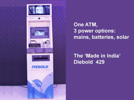Dielbold's  latest ATM, made in India,  taps  3 energy sources including solar
