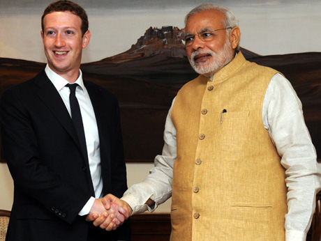 Facebook CEO tells Indian PM: We'll help with the digital initiative