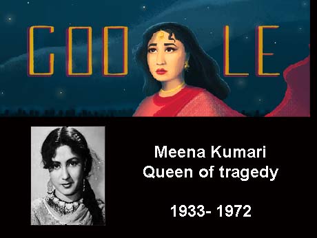 Google doodle remembers film actress  Meena Kumari