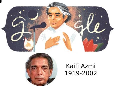 Google doodle remembers poet Kaifi Azmi