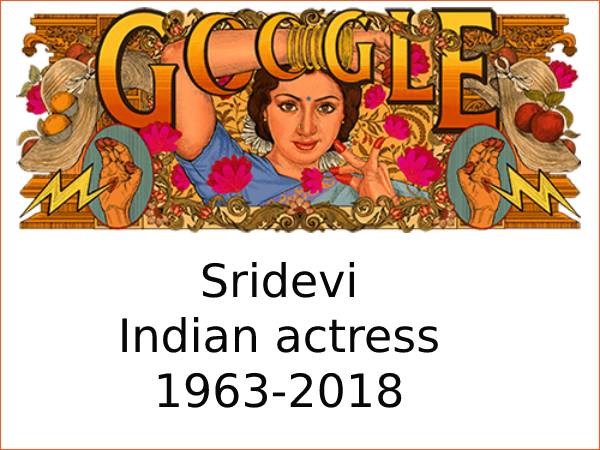 Google doodle remembers Sridevi on her 60th birth anniversary
