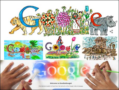 Google marks India Children's day with  school kid's  doodle
