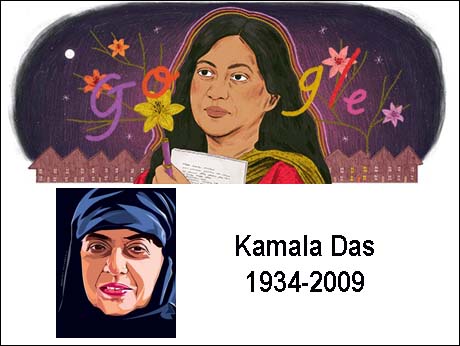 Google remembers  writer Kamala Das with a doodle