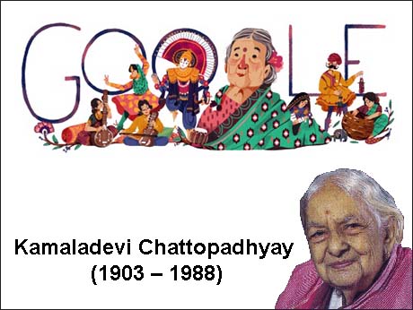 Google remembers Kamaladevi Chattopadhyay   with a doodle