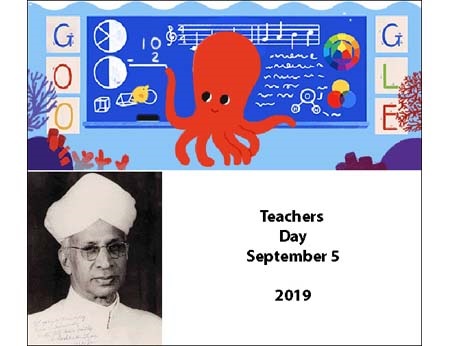 Google salutes  all teachers in India with a doodle