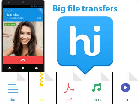 Indian messenger app, Hike,  offers Big File transfers  up to 100 MB