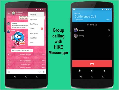 Indian messenger app, hike, enables group calling
