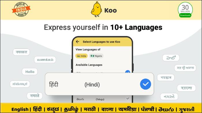 Koo is now largest Hindi micro-blogging app