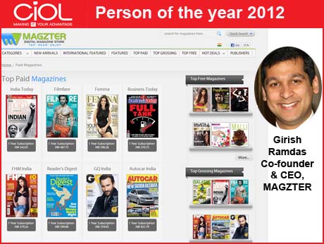 Magzter.com's Girish Ramdas is CIOL Person of the Year 2012