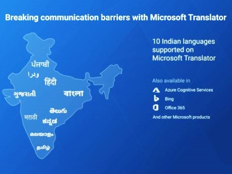 Microsoft  translator, now covers 10 Indian languages