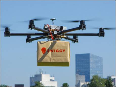 Swiggy, Zomato  start  trials to deliver food via drone
