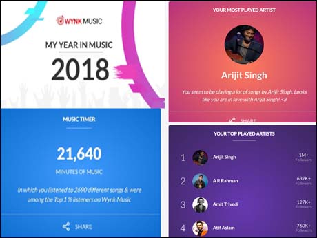 Wynk adds  year end personalization to its music app