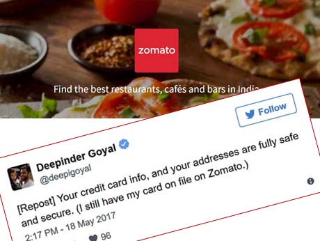 Zomato declares  all-safe after massive data theft