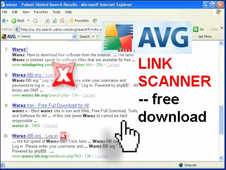 AVG offers free online link scanner