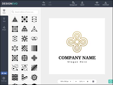 Free logo creation tool from DesignEvo