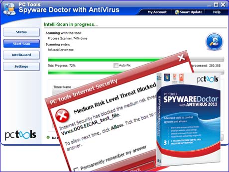 PC Tools'  Spyware Doctor and Antivirus 2011