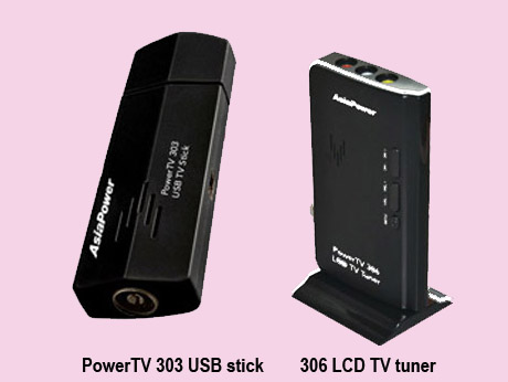 PowerTV  303 USB TV stick and 306 LCD TV  tuner: TV on your PC