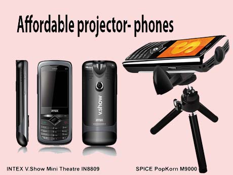 Projector-phones from Spice, Intex