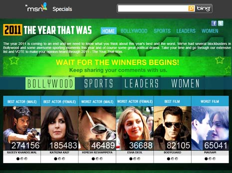 India: MSN poll finds the best and worst of 2011