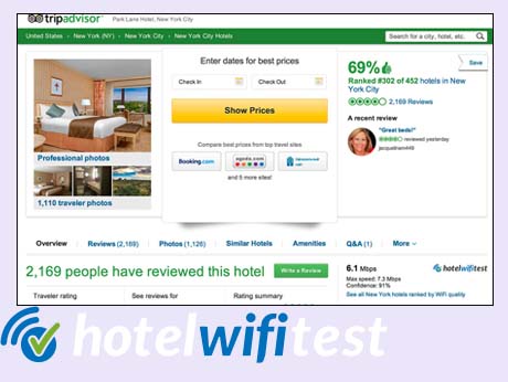 Free hotel WiFi: Now you  know the quality in advance; can name and shame the bad ones