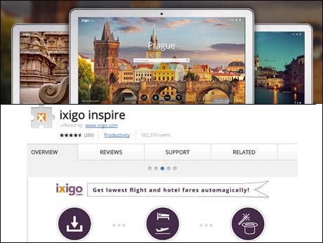 Ixigo chrome extension  helps compare travel deals